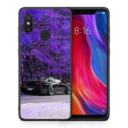 Θήκη Αγίου Βαλεντίνου Xiaomi Mi 8 Super Car από τη Smartfits με σχέδιο στο πίσω μέρος και μαύρο περίβλημα | Xiaomi Mi 8 Super Car case with colorful back and black bezels