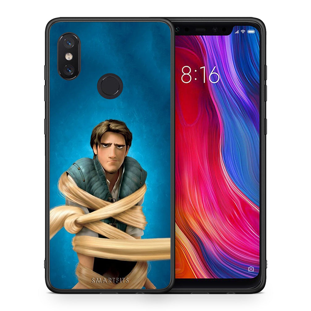 Θήκη Αγίου Βαλεντίνου Xiaomi Mi 8 Tangled 1 από τη Smartfits με σχέδιο στο πίσω μέρος και μαύρο περίβλημα | Xiaomi Mi 8 Tangled 1 case with colorful back and black bezels