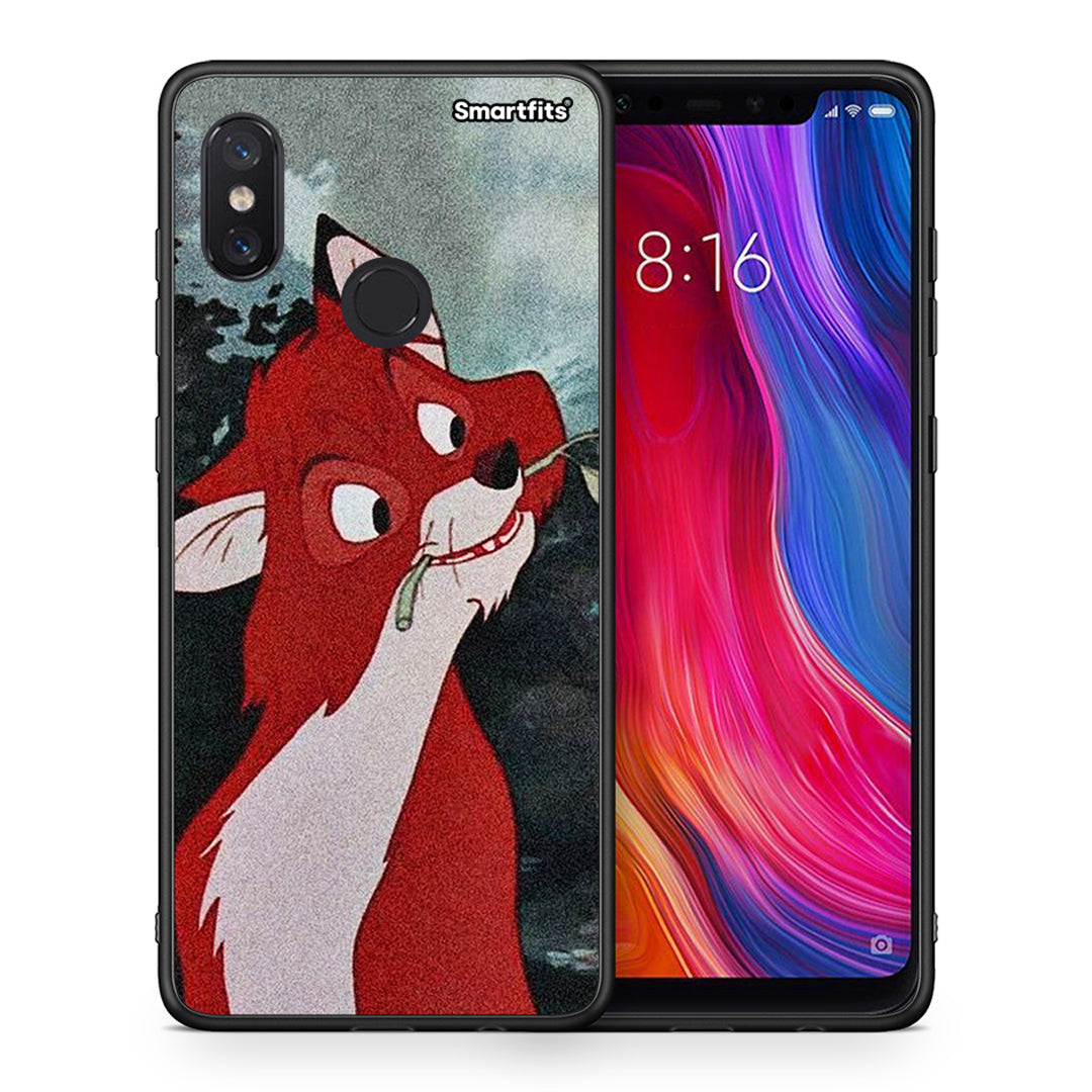 Θήκη Xiaomi Mi 8 Tod And Vixey Love 1 από τη Smartfits με σχέδιο στο πίσω μέρος και μαύρο περίβλημα | Xiaomi Mi 8 Tod And Vixey Love 1 case with colorful back and black bezels