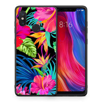 Thumbnail for Θήκη Xiaomi Mi 8 Tropical Flowers από τη Smartfits με σχέδιο στο πίσω μέρος και μαύρο περίβλημα | Xiaomi Mi 8 Tropical Flowers case with colorful back and black bezels
