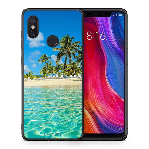 Θήκη Xiaomi Mi 8 Tropical Vibes από τη Smartfits με σχέδιο στο πίσω μέρος και μαύρο περίβλημα | Xiaomi Mi 8 Tropical Vibes case with colorful back and black bezels