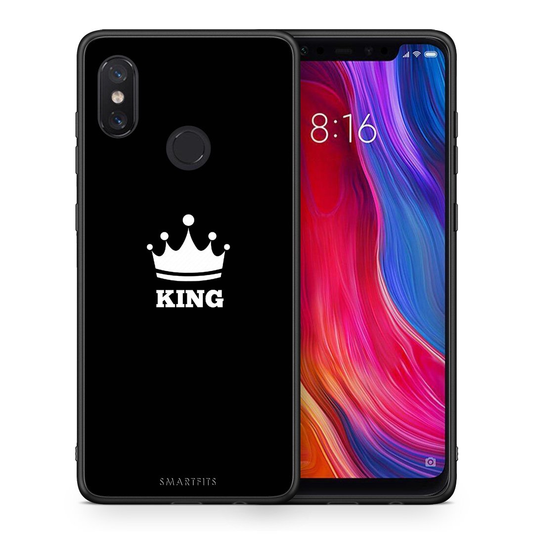 Θήκη Xiaomi Mi 8 King Valentine από τη Smartfits με σχέδιο στο πίσω μέρος και μαύρο περίβλημα | Xiaomi Mi 8 King Valentine case with colorful back and black bezels