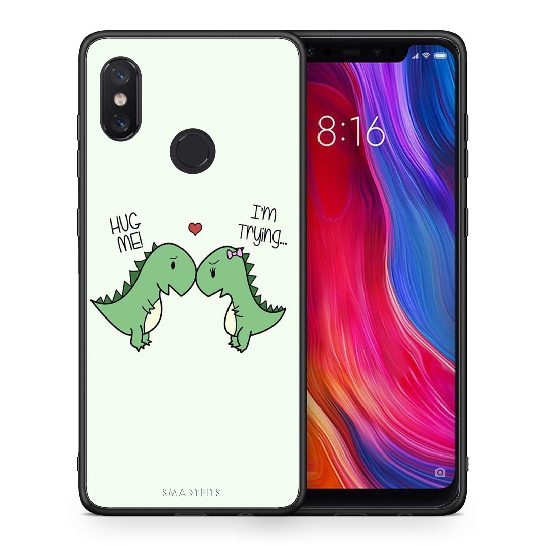 Θήκη Xiaomi Mi 8 Rex Valentine από τη Smartfits με σχέδιο στο πίσω μέρος και μαύρο περίβλημα | Xiaomi Mi 8 Rex Valentine case with colorful back and black bezels