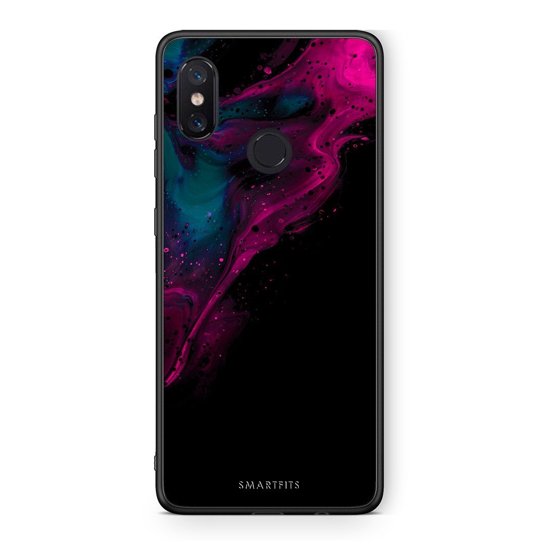 4 - Xiaomi Mi 8 Pink Black Watercolor case, cover, bumper