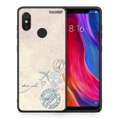 Θήκη Xiaomi Mi 8 Where Next από τη Smartfits με σχέδιο στο πίσω μέρος και μαύρο περίβλημα | Xiaomi Mi 8 Where Next case with colorful back and black bezels