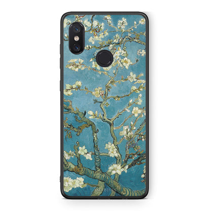 Xiaomi Mi 8 White Blossoms θήκη από τη Smartfits με σχέδιο στο πίσω μέρος και μαύρο περίβλημα | Smartphone case with colorful back and black bezels by Smartfits