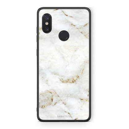 Xiaomi Mi 8 White Gold Marble θήκη από τη Smartfits με σχέδιο στο πίσω μέρος και μαύρο περίβλημα | Smartphone case with colorful back and black bezels by Smartfits