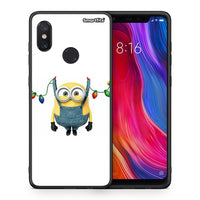 Thumbnail for Θήκη Xiaomi Mi 8 Xmas Minion Lights από τη Smartfits με σχέδιο στο πίσω μέρος και μαύρο περίβλημα | Xiaomi Mi 8 Xmas Minion Lights case with colorful back and black bezels