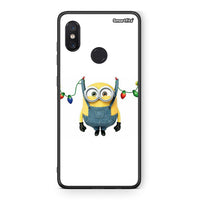 Thumbnail for Xiaomi Mi 8 Xmas Minion Lights θήκη από τη Smartfits με σχέδιο στο πίσω μέρος και μαύρο περίβλημα | Smartphone case with colorful back and black bezels by Smartfits