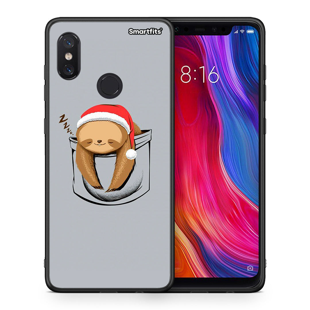 Θήκη Xiaomi Mi 8 Xmas Zzzz από τη Smartfits με σχέδιο στο πίσω μέρος και μαύρο περίβλημα | Xiaomi Mi 8 Xmas Zzzz case with colorful back and black bezels