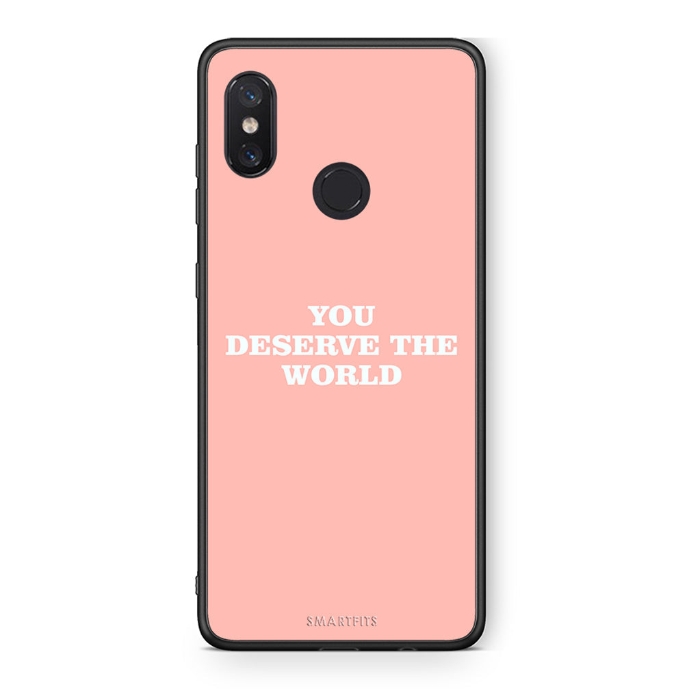 Xiaomi Mi 8 You Deserve The World Θήκη Αγίου Βαλεντίνου από τη Smartfits με σχέδιο στο πίσω μέρος και μαύρο περίβλημα | Smartphone case with colorful back and black bezels by Smartfits