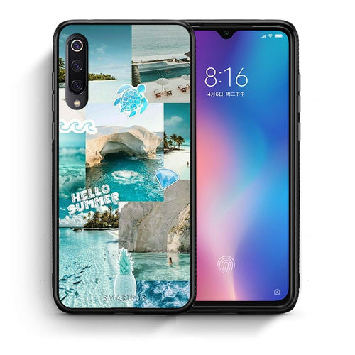 Θήκη Xiaomi Mi 9 Aesthetic Summer από τη Smartfits με σχέδιο στο πίσω μέρος και μαύρο περίβλημα | Xiaomi Mi 9 Aesthetic Summer case with colorful back and black bezels