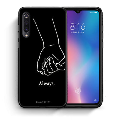 Θήκη Αγίου Βαλεντίνου Xiaomi Mi 9 Always & Forever 1 από τη Smartfits με σχέδιο στο πίσω μέρος και μαύρο περίβλημα | Xiaomi Mi 9 Always & Forever 1 case with colorful back and black bezels