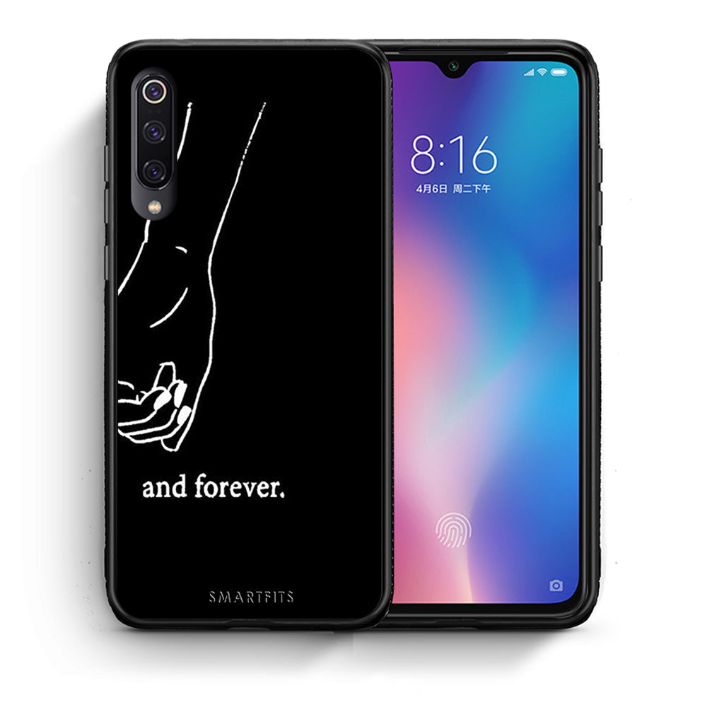 Θήκη Αγίου Βαλεντίνου Xiaomi Mi 9 Always & Forever 2 από τη Smartfits με σχέδιο στο πίσω μέρος και μαύρο περίβλημα | Xiaomi Mi 9 Always & Forever 2 case with colorful back and black bezels