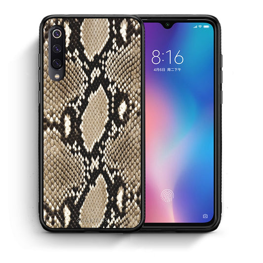 Θήκη Xiaomi Mi 9 Fashion Snake Animal από τη Smartfits με σχέδιο στο πίσω μέρος και μαύρο περίβλημα | Xiaomi Mi 9 Fashion Snake Animal case with colorful back and black bezels