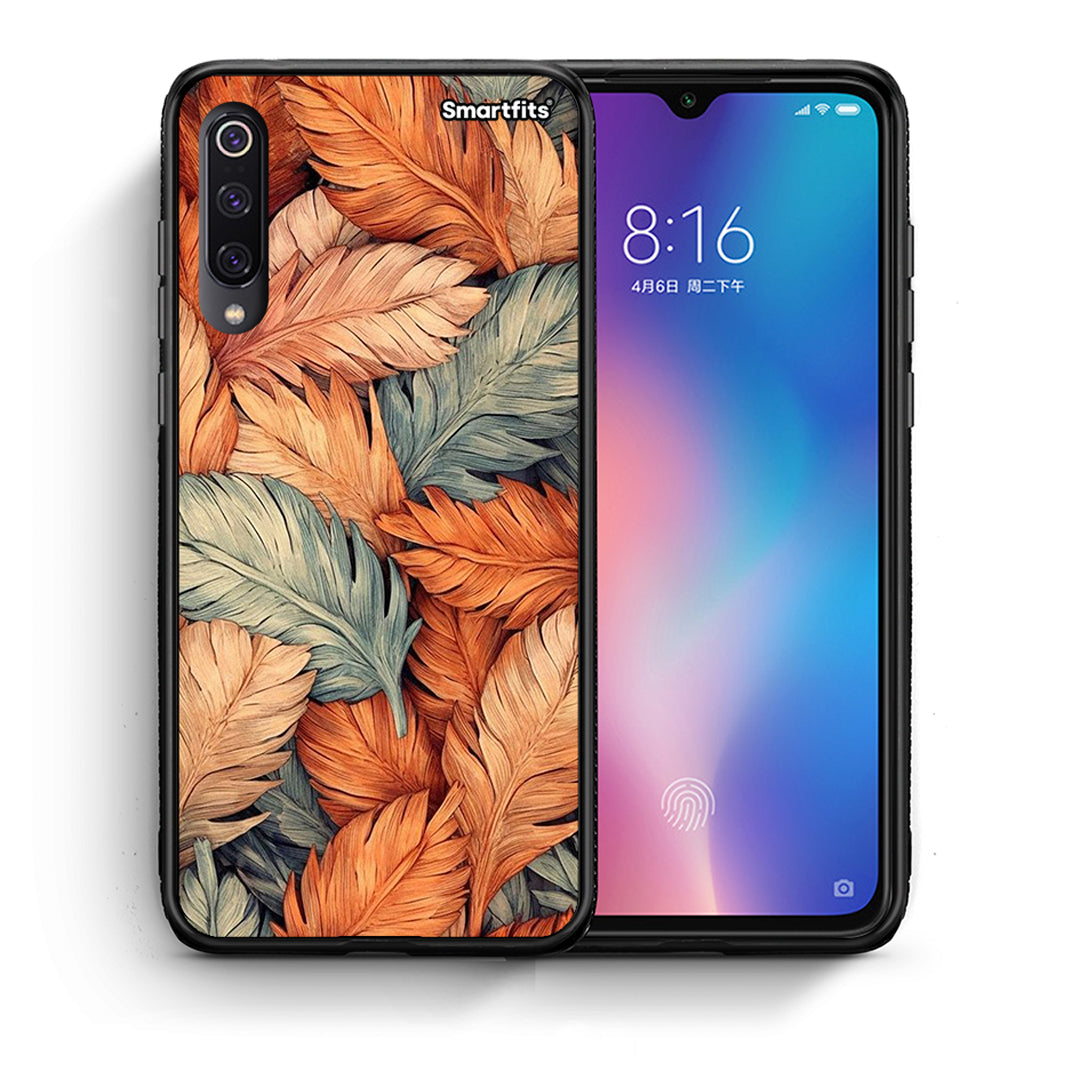 Θήκη Xiaomi Mi 9 Autumn Leaves από τη Smartfits με σχέδιο στο πίσω μέρος και μαύρο περίβλημα | Xiaomi Mi 9 Autumn Leaves case with colorful back and black bezels