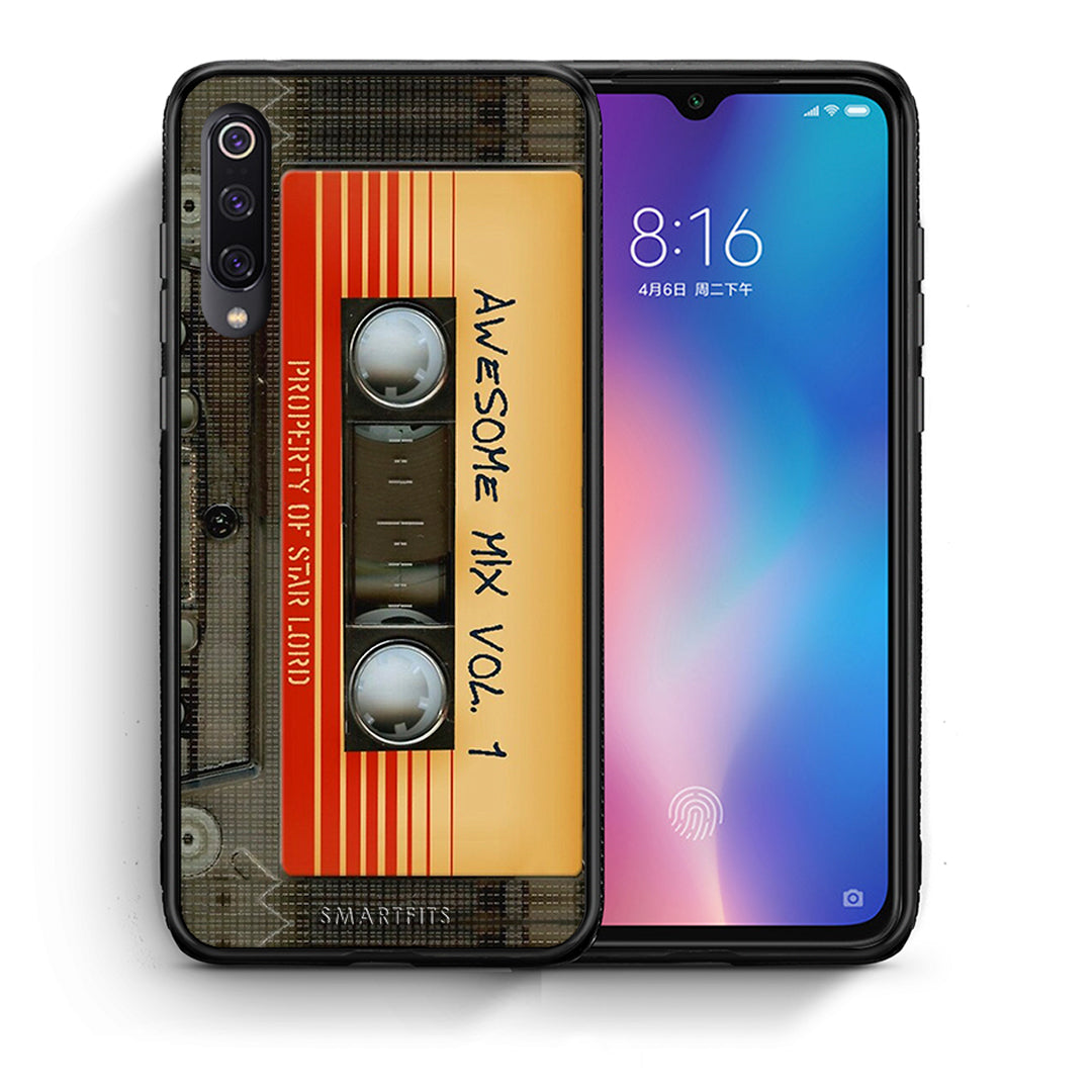 Θήκη Xiaomi Mi 9 Awesome Mix από τη Smartfits με σχέδιο στο πίσω μέρος και μαύρο περίβλημα | Xiaomi Mi 9 Awesome Mix case with colorful back and black bezels