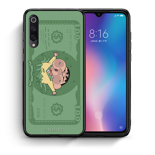Θήκη Αγίου Βαλεντίνου Xiaomi Mi 9 Big Money από τη Smartfits με σχέδιο στο πίσω μέρος και μαύρο περίβλημα | Xiaomi Mi 9 Big Money case with colorful back and black bezels
