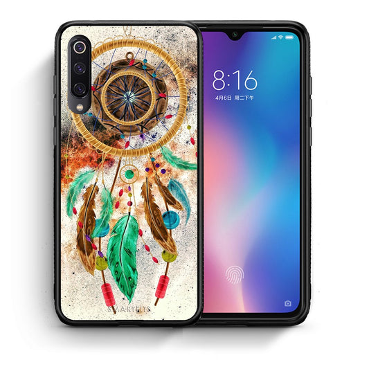 Θήκη Xiaomi Mi 9 DreamCatcher Boho από τη Smartfits με σχέδιο στο πίσω μέρος και μαύρο περίβλημα | Xiaomi Mi 9 DreamCatcher Boho case with colorful back and black bezels