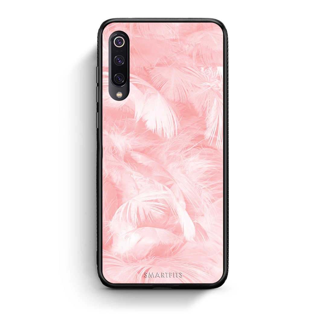 33 - Xiaomi Mi 9 Pink Feather Boho case, cover, bumper
