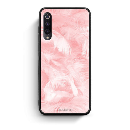 33 - Xiaomi Mi 9 Pink Feather Boho case, cover, bumper