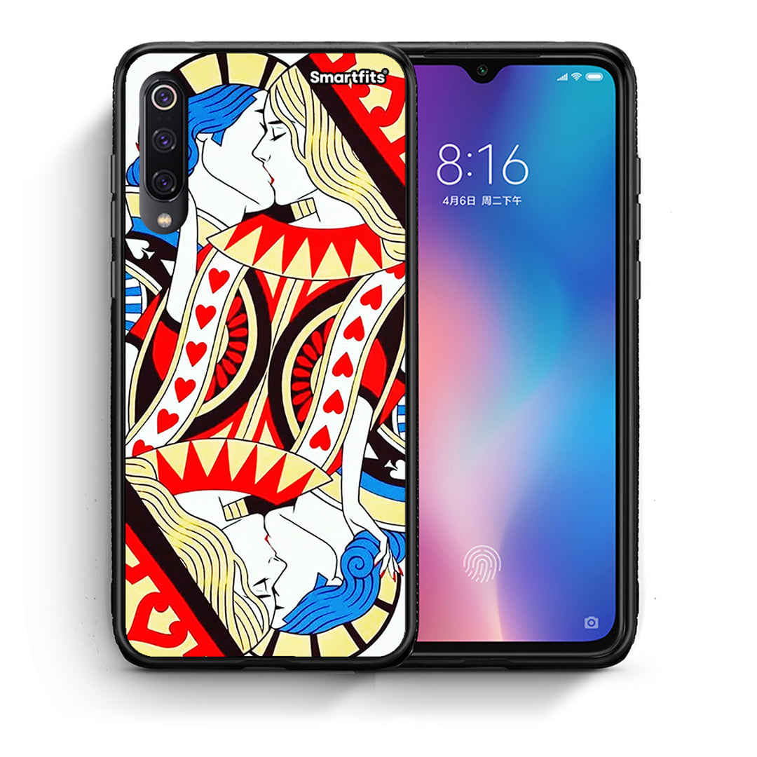 Θήκη Xiaomi Mi 9 Card Love από τη Smartfits με σχέδιο στο πίσω μέρος και μαύρο περίβλημα | Xiaomi Mi 9 Card Love case with colorful back and black bezels