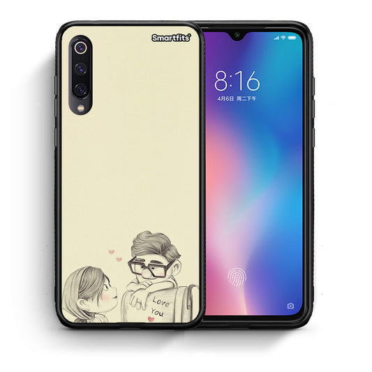 Θήκη Xiaomi Mi 9 Carl And Ellie από τη Smartfits με σχέδιο στο πίσω μέρος και μαύρο περίβλημα | Xiaomi Mi 9 Carl And Ellie case with colorful back and black bezels