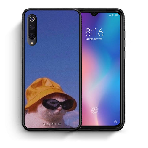 Θήκη Xiaomi Mi 9 Cat Diva από τη Smartfits με σχέδιο στο πίσω μέρος και μαύρο περίβλημα | Xiaomi Mi 9 Cat Diva case with colorful back and black bezels