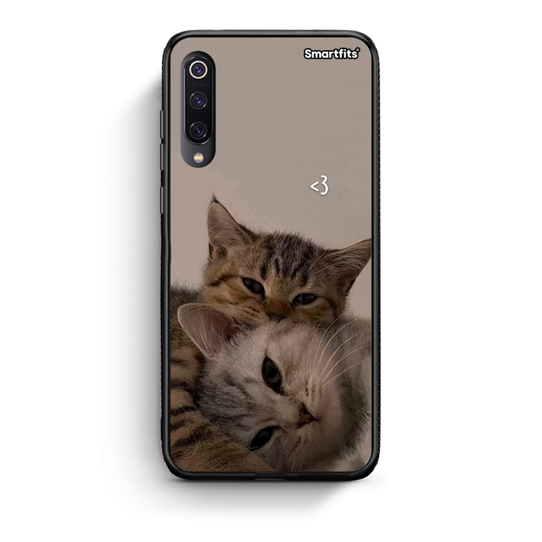 Xiaomi Mi 9 Cats In Love Θήκη από τη Smartfits με σχέδιο στο πίσω μέρος και μαύρο περίβλημα | Smartphone case with colorful back and black bezels by Smartfits
