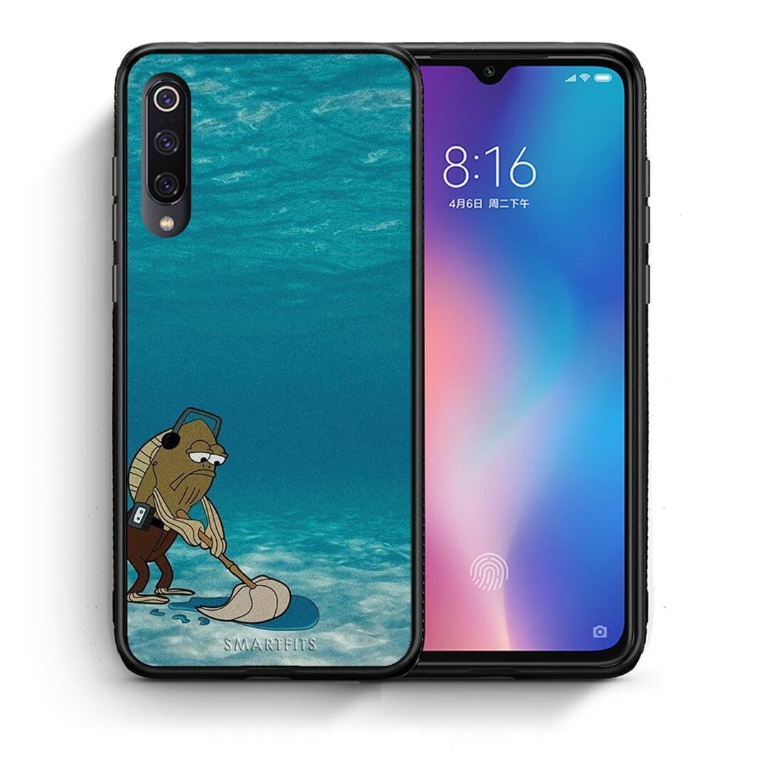 Θήκη Xiaomi Mi 9 Clean The Ocean από τη Smartfits με σχέδιο στο πίσω μέρος και μαύρο περίβλημα | Xiaomi Mi 9 Clean The Ocean case with colorful back and black bezels