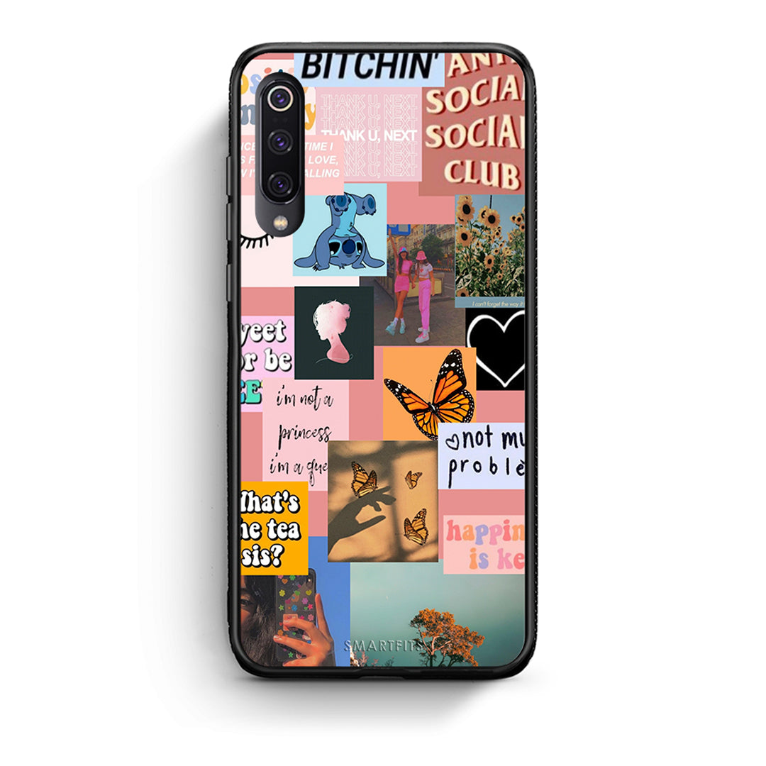 Xiaomi Mi 9 Collage Bitchin Θήκη Αγίου Βαλεντίνου από τη Smartfits με σχέδιο στο πίσω μέρος και μαύρο περίβλημα | Smartphone case with colorful back and black bezels by Smartfits