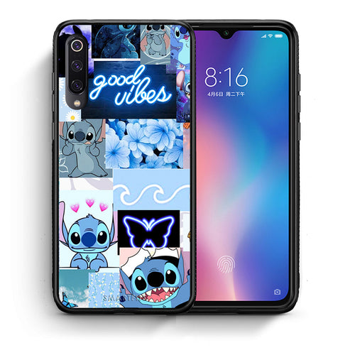 Θήκη Αγίου Βαλεντίνου Xiaomi Mi 9 Collage Good Vibes από τη Smartfits με σχέδιο στο πίσω μέρος και μαύρο περίβλημα | Xiaomi Mi 9 Collage Good Vibes case with colorful back and black bezels