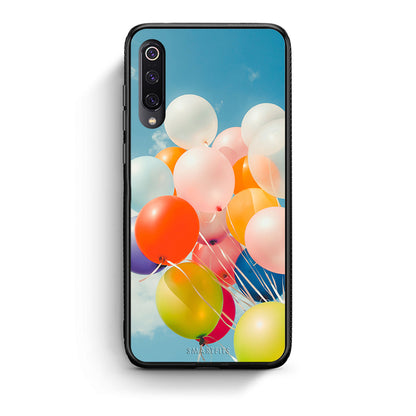 Xiaomi Mi 9 Colorful Balloons θήκη από τη Smartfits με σχέδιο στο πίσω μέρος και μαύρο περίβλημα | Smartphone case with colorful back and black bezels by Smartfits
