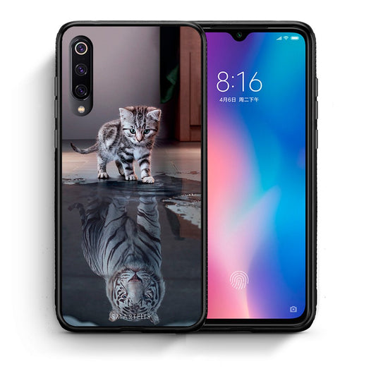 Θήκη Xiaomi Mi 9 Tiger Cute από τη Smartfits με σχέδιο στο πίσω μέρος και μαύρο περίβλημα | Xiaomi Mi 9 Tiger Cute case with colorful back and black bezels