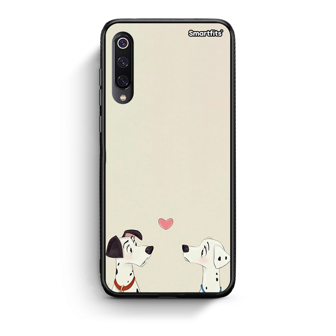 Xiaomi Mi 9 Dalmatians Love θήκη από τη Smartfits με σχέδιο στο πίσω μέρος και μαύρο περίβλημα | Smartphone case with colorful back and black bezels by Smartfits