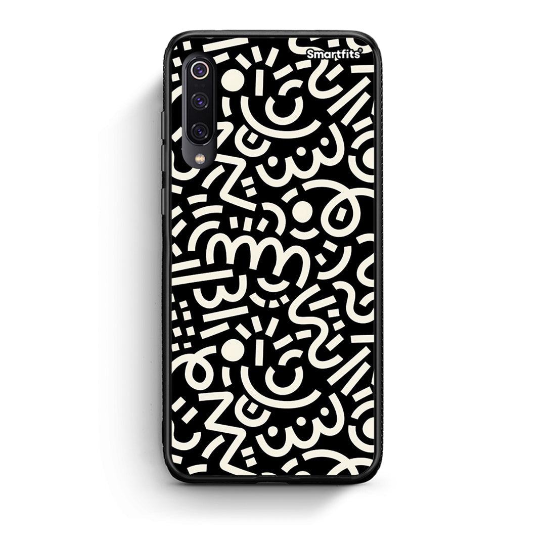 Xiaomi Mi 9 Doodle Art Θήκη από τη Smartfits με σχέδιο στο πίσω μέρος και μαύρο περίβλημα | Smartphone case with colorful back and black bezels by Smartfits