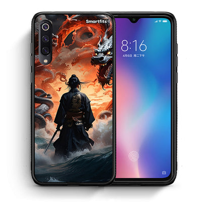 Θήκη Xiaomi Mi 9 Dragons Fight από τη Smartfits με σχέδιο στο πίσω μέρος και μαύρο περίβλημα | Xiaomi Mi 9 Dragons Fight case with colorful back and black bezels