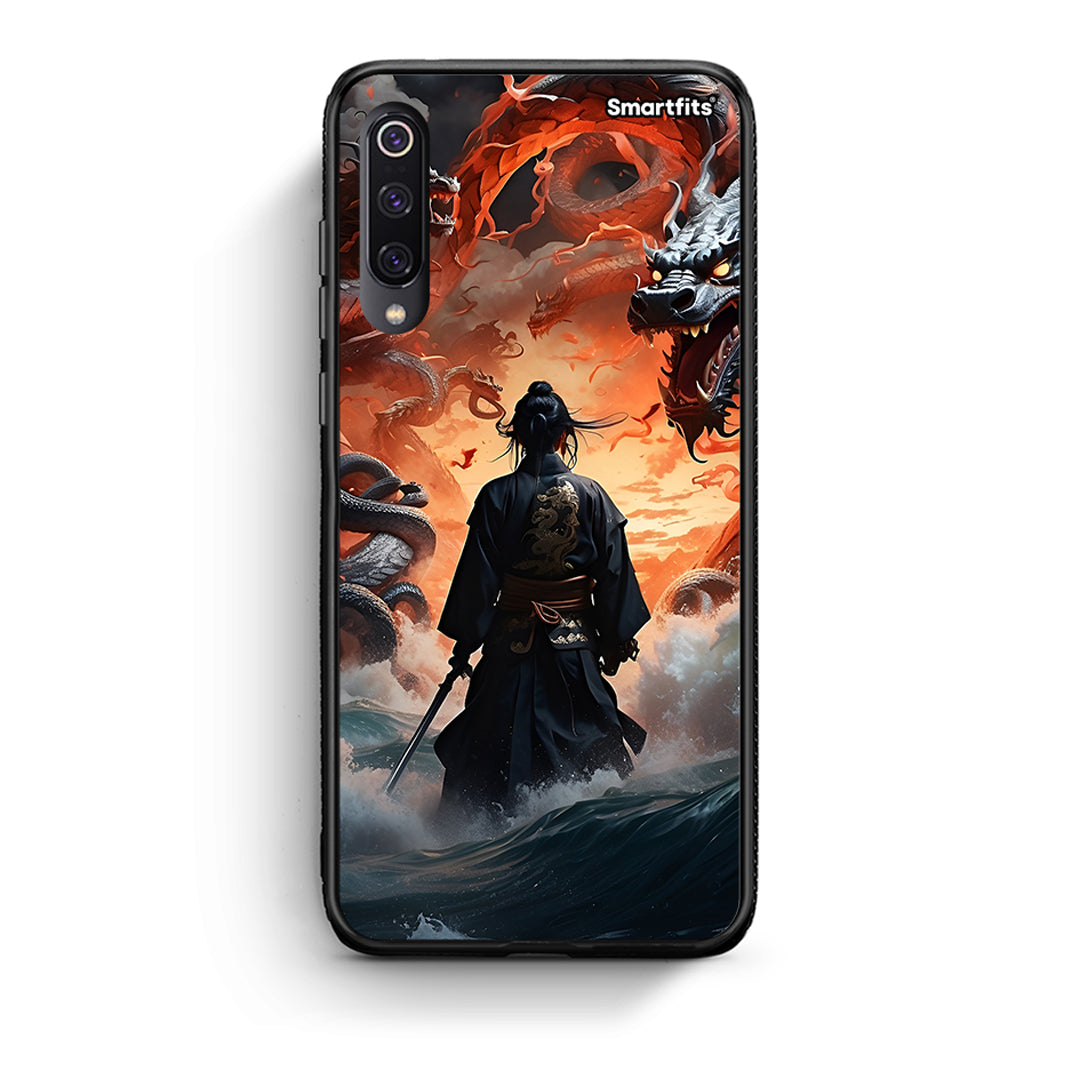 Xiaomi Mi 9 Dragons Fight θήκη από τη Smartfits με σχέδιο στο πίσω μέρος και μαύρο περίβλημα | Smartphone case with colorful back and black bezels by Smartfits