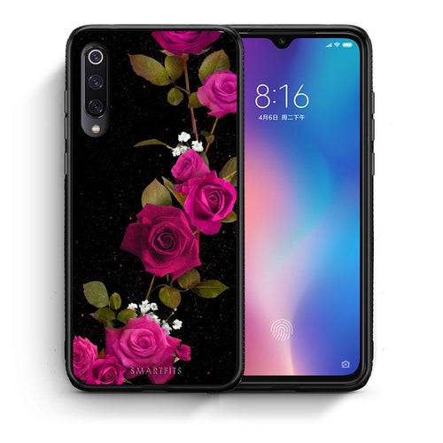 Θήκη Xiaomi Mi 9 Red Roses Flower από τη Smartfits με σχέδιο στο πίσω μέρος και μαύρο περίβλημα | Xiaomi Mi 9 Red Roses Flower case with colorful back and black bezels