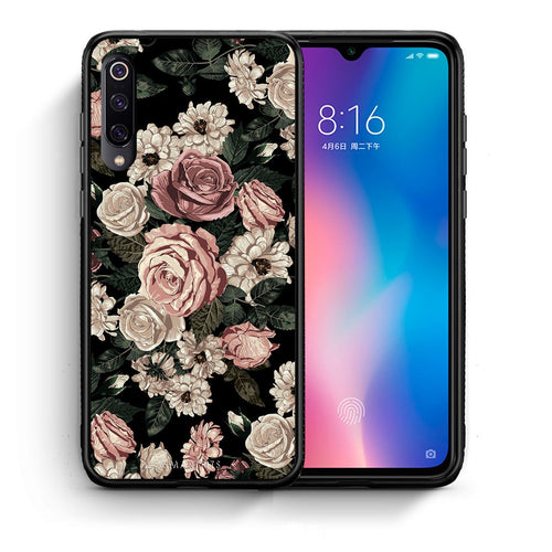 Θήκη Xiaomi Mi 9 Wild Roses Flower από τη Smartfits με σχέδιο στο πίσω μέρος και μαύρο περίβλημα | Xiaomi Mi 9 Wild Roses Flower case with colorful back and black bezels