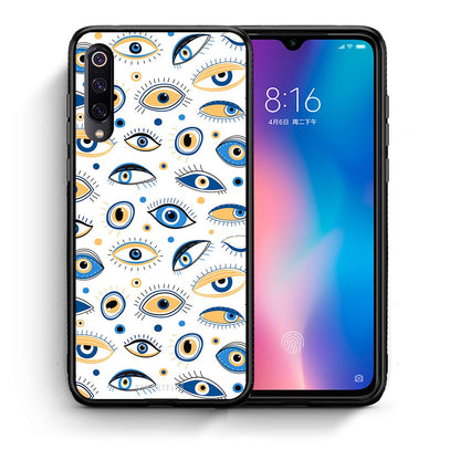 Θήκη Xiaomi Mi 9 Ftou Ftou από τη Smartfits με σχέδιο στο πίσω μέρος και μαύρο περίβλημα | Xiaomi Mi 9 Ftou Ftou case with colorful back and black bezels