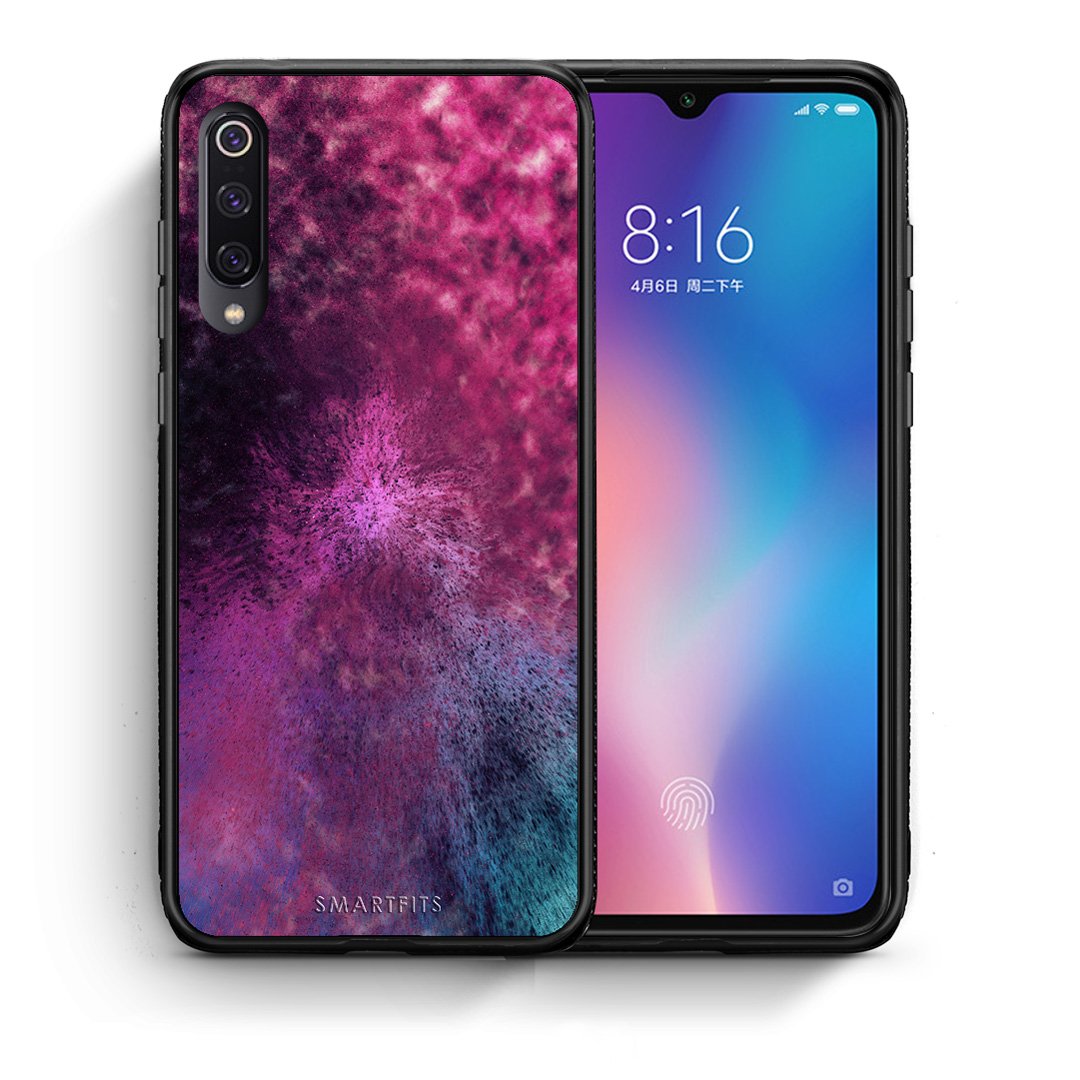 Θήκη Xiaomi Mi 9 Aurora Galaxy από τη Smartfits με σχέδιο στο πίσω μέρος και μαύρο περίβλημα | Xiaomi Mi 9 Aurora Galaxy case with colorful back and black bezels
