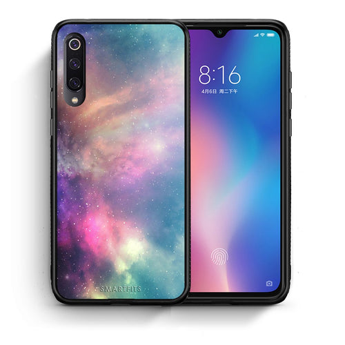 Θήκη Xiaomi Mi 9 Rainbow Galaxy από τη Smartfits με σχέδιο στο πίσω μέρος και μαύρο περίβλημα | Xiaomi Mi 9 Rainbow Galaxy case with colorful back and black bezels