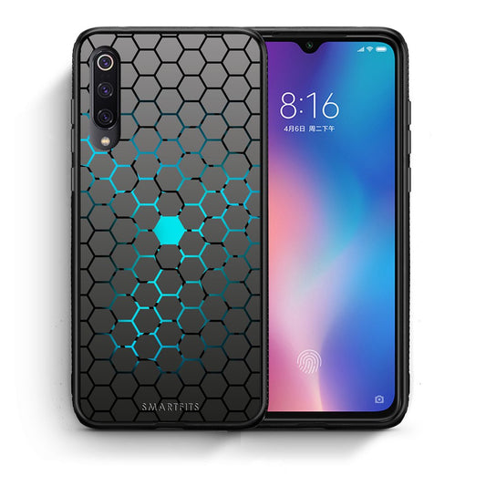 Θήκη Xiaomi Mi 9 Hexagonal Geometric από τη Smartfits με σχέδιο στο πίσω μέρος και μαύρο περίβλημα | Xiaomi Mi 9 Hexagonal Geometric case with colorful back and black bezels