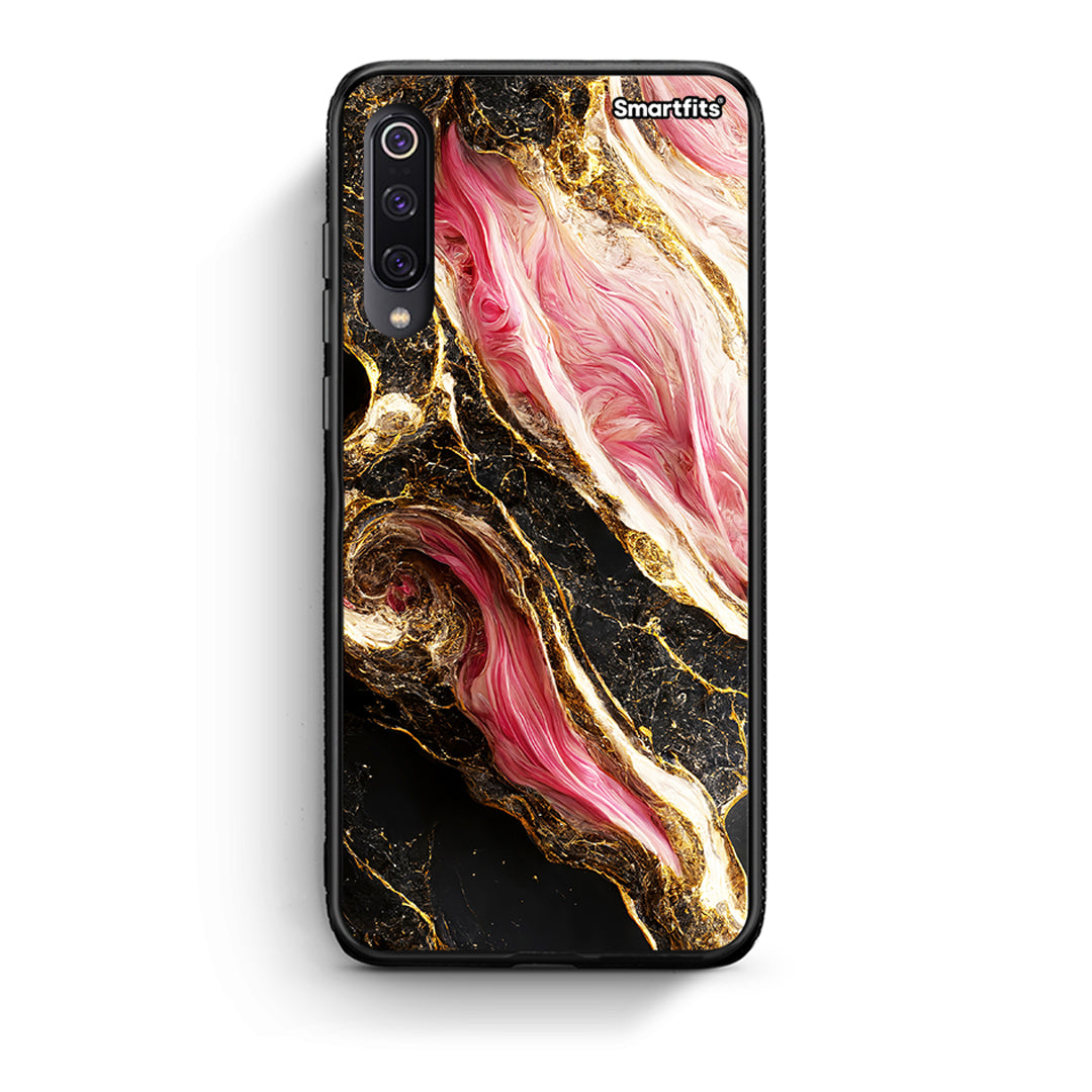 Xiaomi Mi 9 Glamorous Pink Marble θήκη από τη Smartfits με σχέδιο στο πίσω μέρος και μαύρο περίβλημα | Smartphone case with colorful back and black bezels by Smartfits