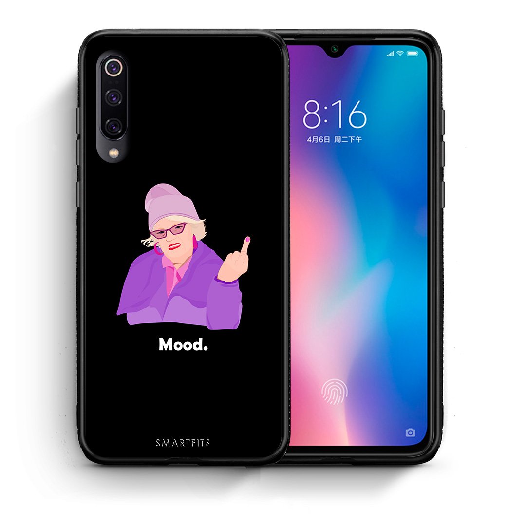 Θήκη Xiaomi Mi 9 Grandma Mood Black από τη Smartfits με σχέδιο στο πίσω μέρος και μαύρο περίβλημα | Xiaomi Mi 9 Grandma Mood Black case with colorful back and black bezels