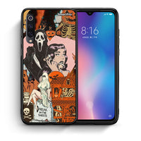 Thumbnail for Θήκη Xiaomi Mi 9 Halloween Collage από τη Smartfits με σχέδιο στο πίσω μέρος και μαύρο περίβλημα | Xiaomi Mi 9 Halloween Collage case with colorful back and black bezels