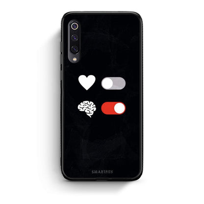 Xiaomi Mi 9 Heart Vs Brain Θήκη Αγίου Βαλεντίνου από τη Smartfits με σχέδιο στο πίσω μέρος και μαύρο περίβλημα | Smartphone case with colorful back and black bezels by Smartfits