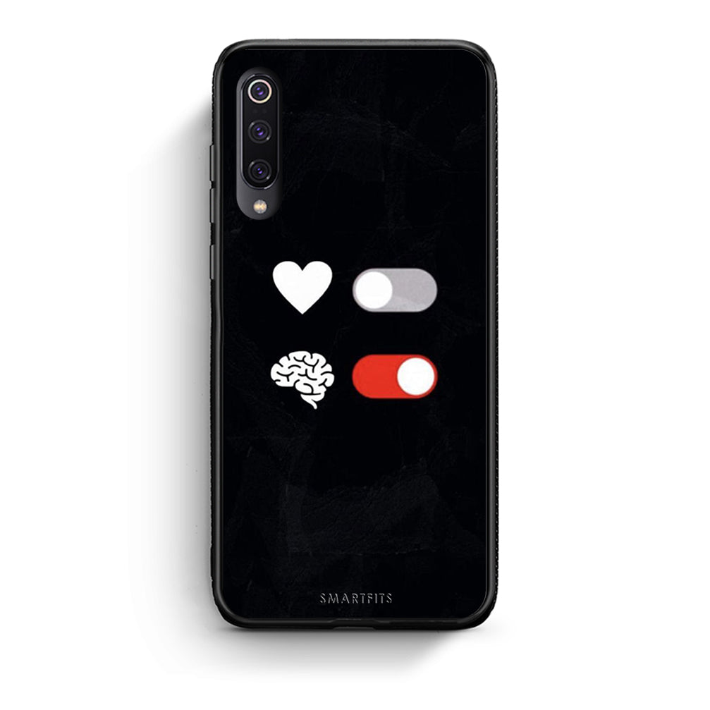 Xiaomi Mi 9 Heart Vs Brain Θήκη Αγίου Βαλεντίνου από τη Smartfits με σχέδιο στο πίσω μέρος και μαύρο περίβλημα | Smartphone case with colorful back and black bezels by Smartfits