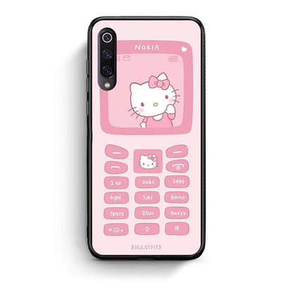 Xiaomi Mi 9 Hello Kitten Θήκη Αγίου Βαλεντίνου από τη Smartfits με σχέδιο στο πίσω μέρος και μαύρο περίβλημα | Smartphone case with colorful back and black bezels by Smartfits